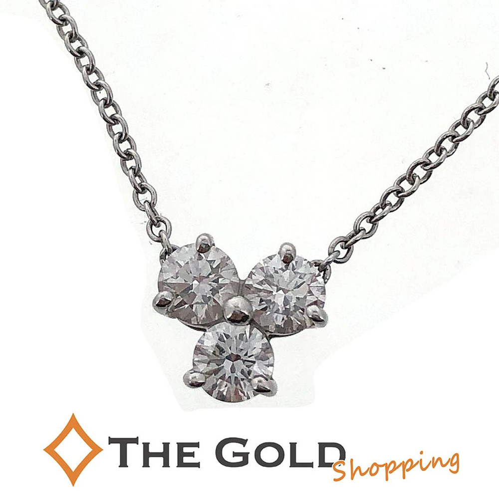 Tiffany Co Aria Diamond Necklace Platinum Silver